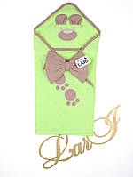 Ковдра-конверт "Топтижка" (салатова/капучино, інтерлок/інтерлок, (90*90))