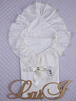 Ковдра-конверт "Медмежа" (кремовий, полікотон/мадаполі, літо, (90*90))