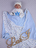 Покрывало-плед "Prince"(дв.) (Блакитний, інтерлок/інтерлок, літо, (90*90))