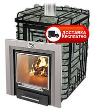 Лазнева піч-камін для російської бані "Сибірський Катес Панорама 20ЛП Профі"