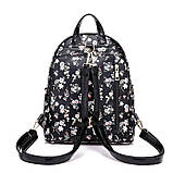 Рюкзак жіночий з екошкіри з квітами (пудровий), фото 6