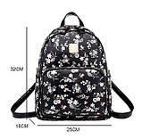 Рюкзак жіночий з екошкіри з квітами (пудровий), фото 5