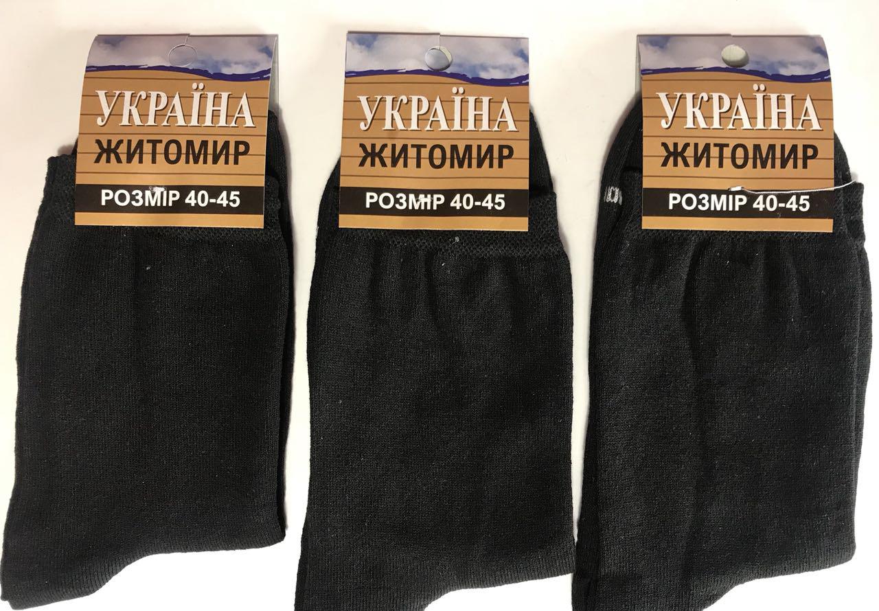 Шкарпетки чоловічі 12 пар демісезонні бавовна Житомир розмір 41-45 чорні