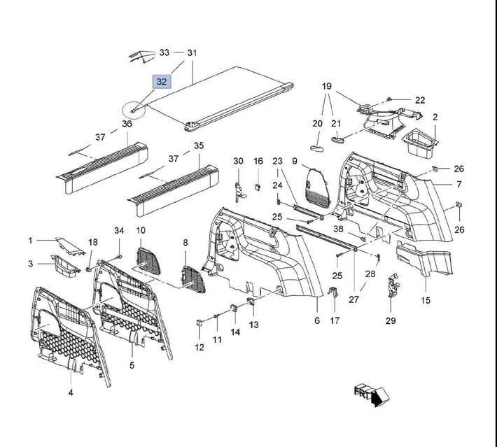 ふーじーページ Направляющая (кронштейн, крепление) шторки багажного отделения