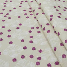 Декоративна тканина для штор, принт кремовий