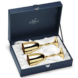 Келихи для шампанського з металу Golden 2 шт Chinelli