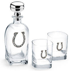 Набір стопок для горілки на 2 чарки та графин Підкова Chinelli