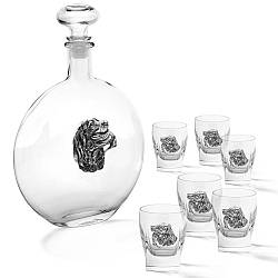 Чарки для горілки 6 шт. і штоф Собака Chinelli