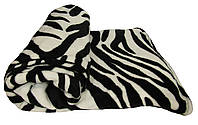 Плед махровий полуторний 18082 Zebra 1,5 м*2 м вельсофт (мікрофібра)