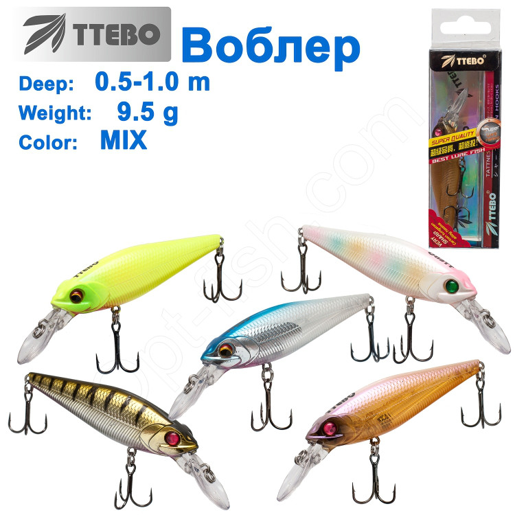 Воблер Ttebo M-MS80M (0,5-1m) 9,5g MIX