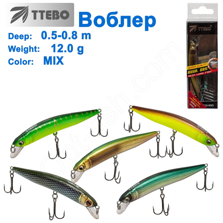 Воблер Ttebo M-LA90 (0,5-0,8m) 12g MIX