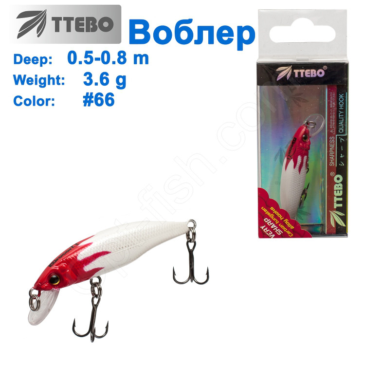 Воблер Ttebo M-RUF50 (0,5-0,8m) 3,6g# 66