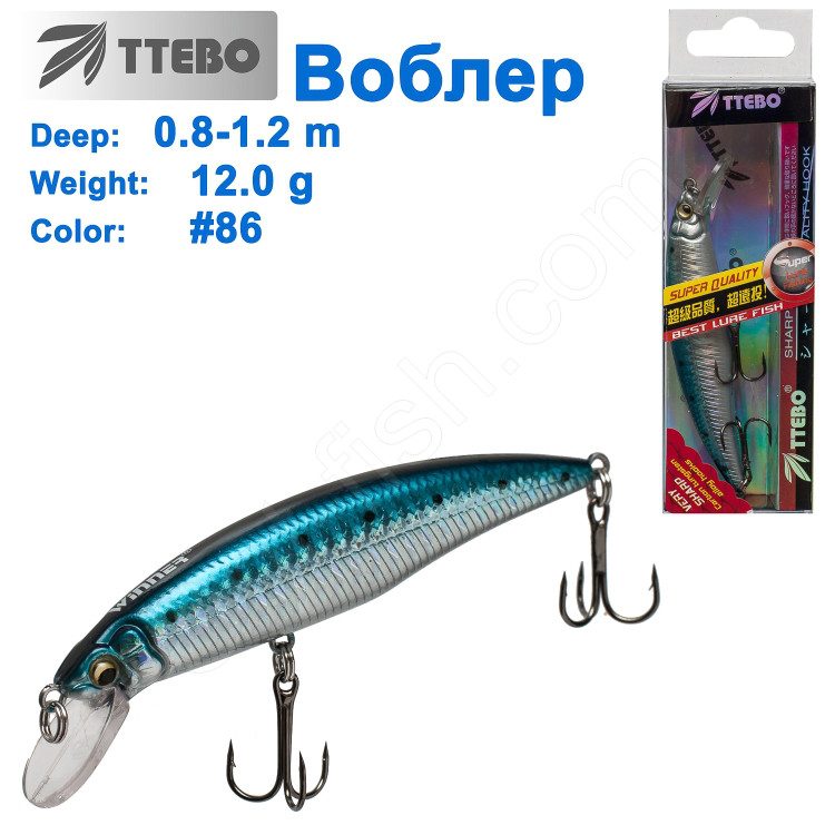 Воблер Ttebo M-RUF90 (0,8-1,2m) 12g #86, фото 1