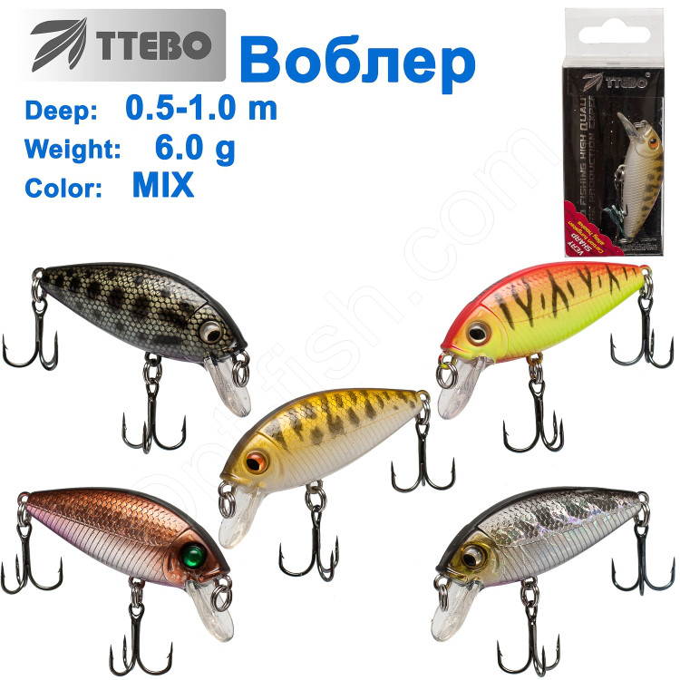 Воблер Ttebo S-BEA50 (0,5-1m) 6g MIX