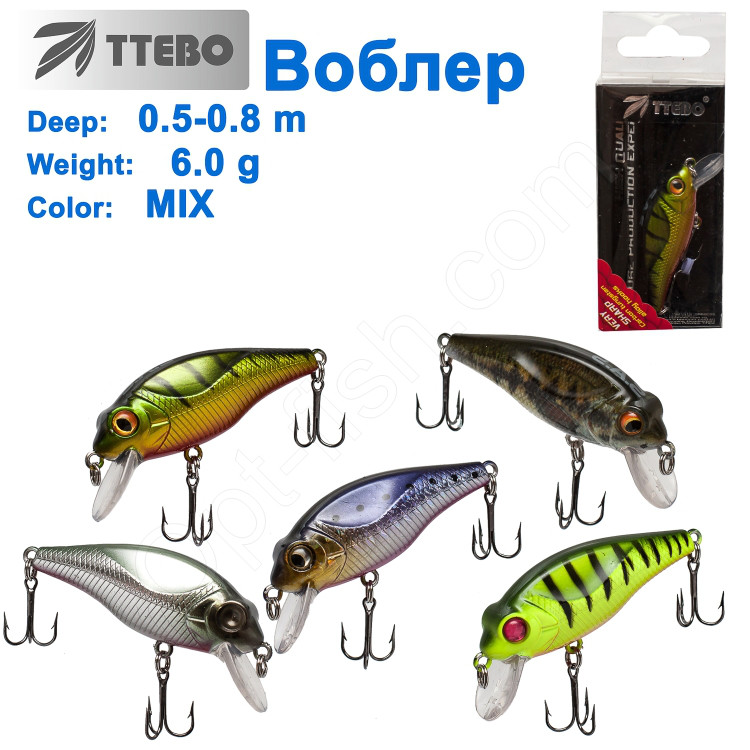 Воблер Ttebo S-DAN50 (0,5-0,8m) 6g MIX
