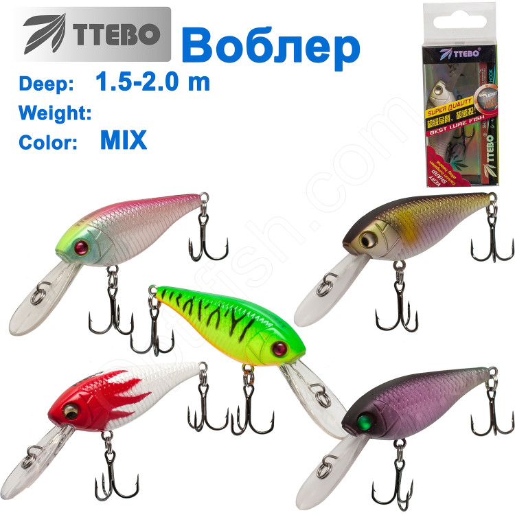 Воблер Ttebo S-FIG55 (1,5-2m) MIX