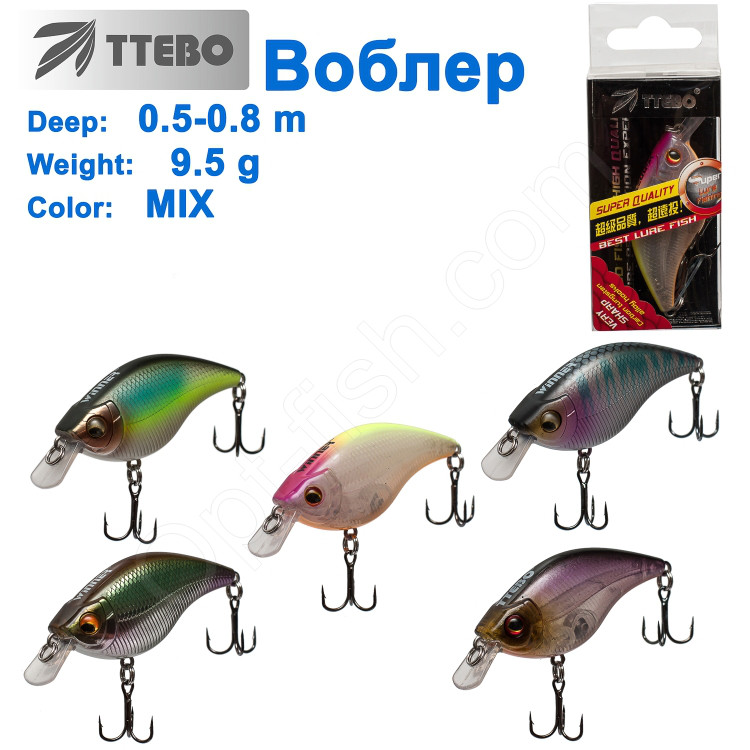 Воблер Ttebo S-WIN60SR (0,5-0,8m) 9,5g MIX