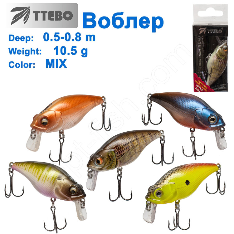 Воблер Ttebo С-AK60SR (0,5-0,8m) 10,5g MIX