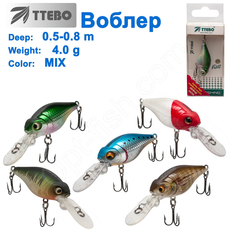 Воблер Ttebo С-TC40 (0,5-0,8m) 4g MIX