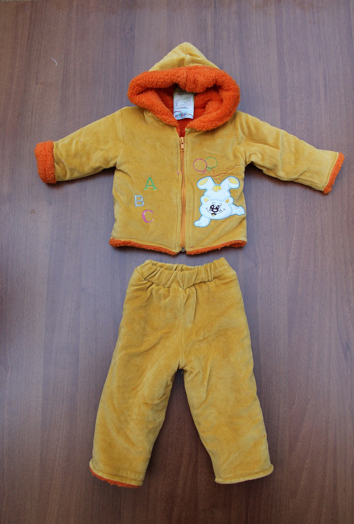 Теплий костюм "Бяшка" зріст 74-80 см (велюр+махра), фото 1