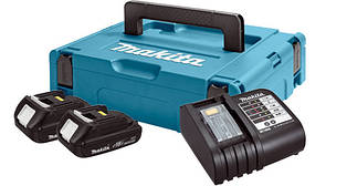 Набір акумуляторів Makita LXT 2x1.5 А·год + DC18SD + Makpac