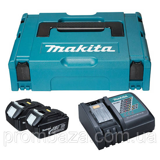 Набір акумуляторів Makita LXT 2x3.0 А·год + DC18RC + Makpac