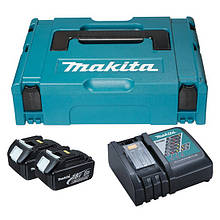 Набір акумуляторів Makita LXT 2x3.0 А·год + DC18RC + Makpac