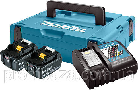 Набір акумуляторів Makita LXT 2x4.0 А·год + DC18RC + Makpac, фото 1