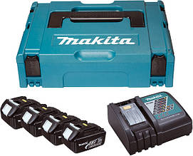 Набір акумуляторів Makita LXT 4x3.0 А·год + DC18RC + Makpac