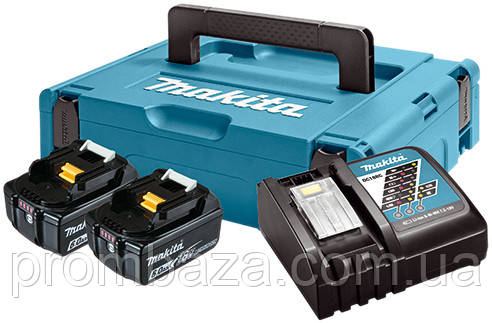 Набір акумуляторів Makita LXT 2x6.0 А·год + DC18RC + Makpac, фото 1