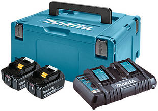 Набір акумуляторів Makita LXT 2x6.0 А·год + DC18RD + Makpac