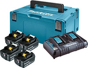 Набір акумуляторів Makita LXT 4x4.0 А·год + DC18RD + Makpac