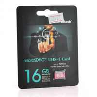 Карта пам'яті Microflash Micro SD, швидкість передачі даних 70MB/s, class10, 16G