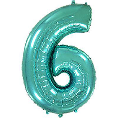Фольгована куля  Flexmetal (Іспанія) цифра 6 Тіффані 40" (95 см)