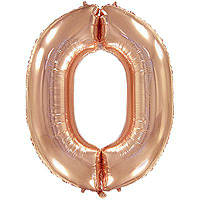 Фольгований шар  Flexmetal (Іспанія) цифра 0 Рожеве Золото 40" (95 см)