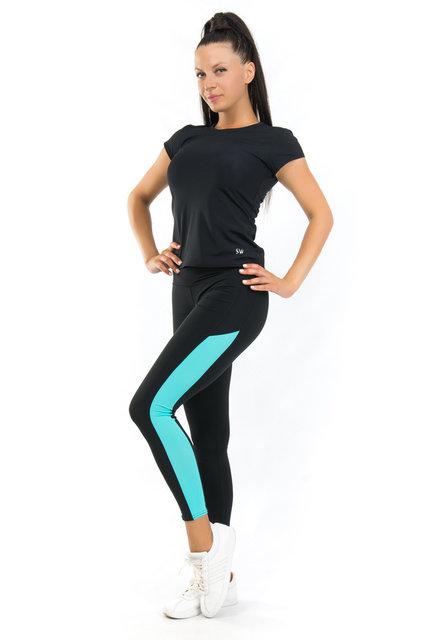 Спортивний костюм футболки і леґінси (42,44,46,48,50,52,54) жіночий одяг для йоги і фітнеса BАТАЛ (біфлекс)