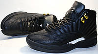 Кроссовки баскетбольные черного цвета nike air jordan retro 12 41 (26 см) размер