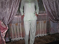 Пижама женская NAMKY салатовая размер М (46) 100% хлопок снизу вышивка-цветок