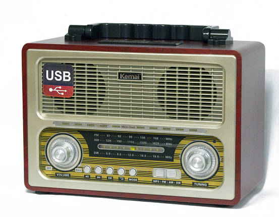 Радіоприймач Kemai MD-1800BT Bluetooth/MP3/USB/SD переносний бумбокс, фото 2