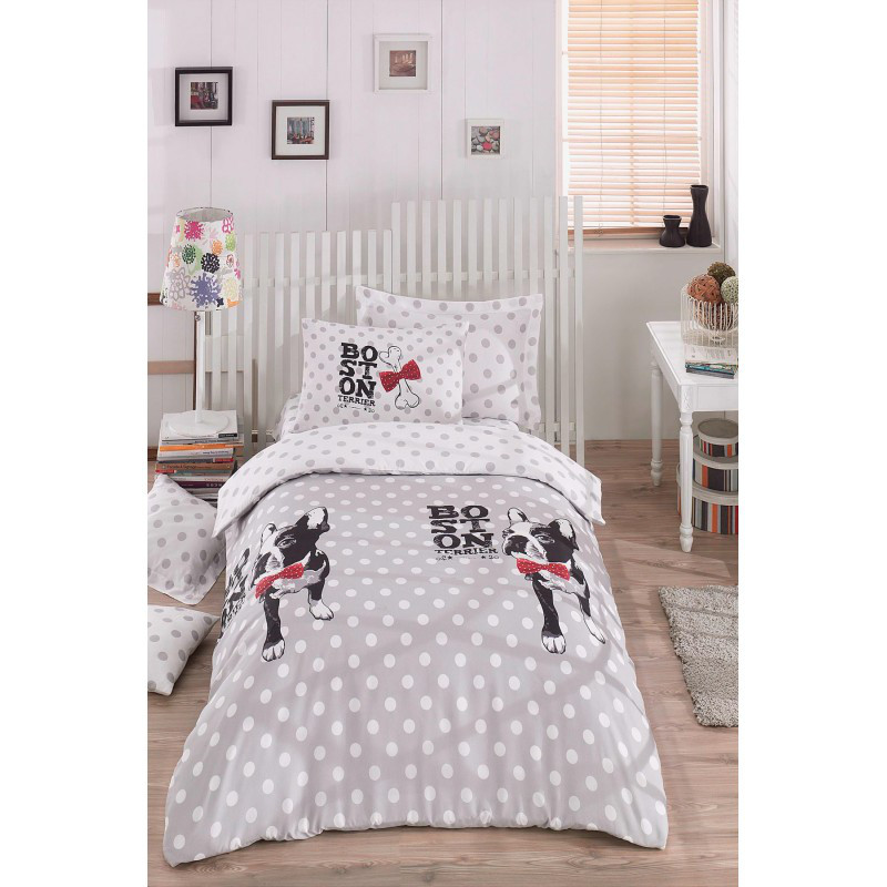 Постільна білизна для підлітків Eponj Home — Boston Gri ранфорс