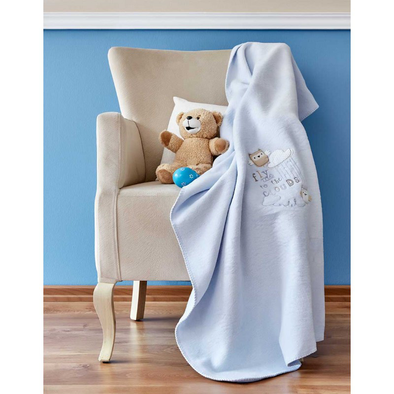 Дитячий плед у ліжечко Karaca Home — Cloudy Mavi 2018-2 100*120