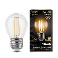 Светодиодная лампа GAUSS Black.filam.globe P45 7Вт 2700K E27 150-265В