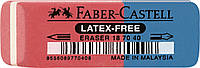 Ластик двухсторонний Faber-Castell Latex-free 7070-40 каучуковый красно-синий для карандашей и чернил, 187040
