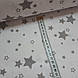 Тканина польська бавовняна, сірий зорепад на білому, фото 2