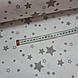 Тканина польська бавовняна, сірий зорепад на білому, фото 3