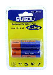 Акумулятор SUGDU 5300mAh Ni-MH 1.2V АА 2шт (3784)