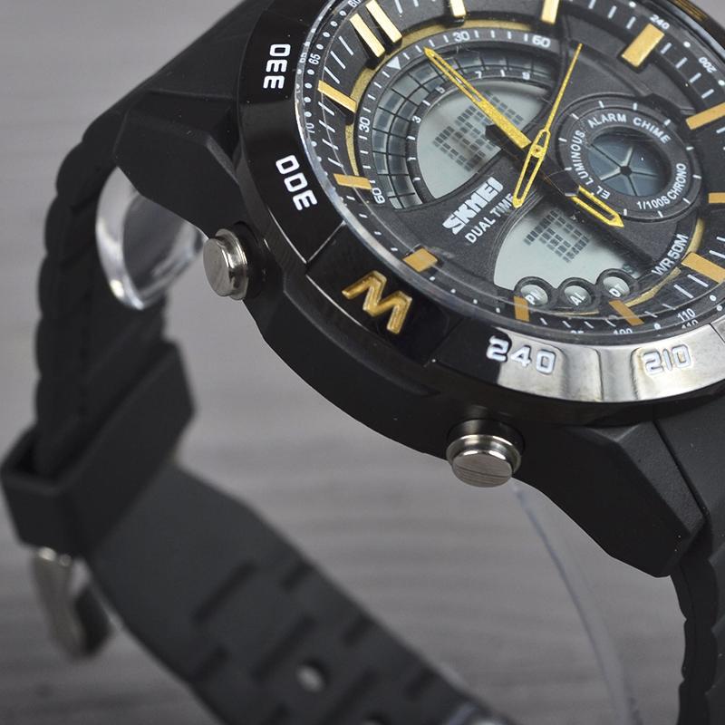 Часы наручные спортивные Skmei 1110, черный-желтый, в металлическом боксе - фото 6 - id-p765071009