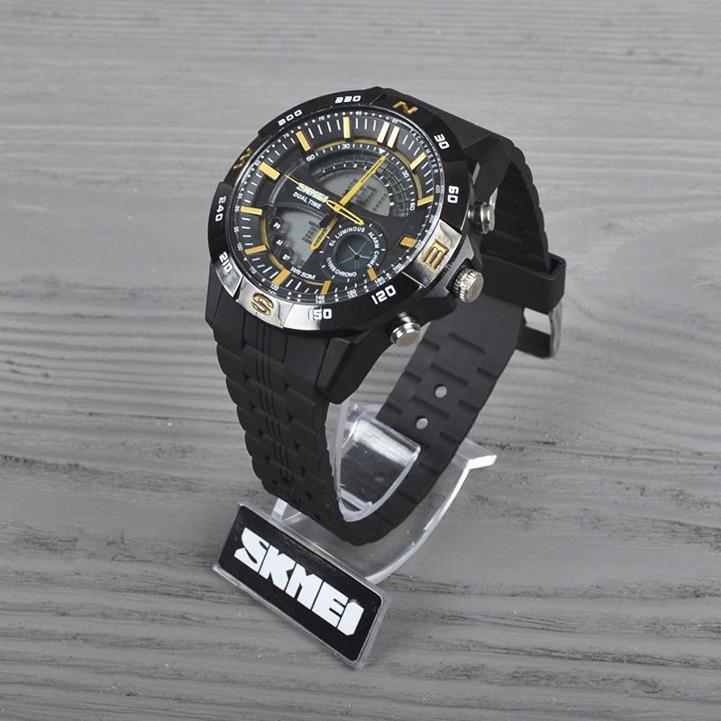 Часы наручные спортивные Skmei 1110, черный-желтый, в металлическом боксе - фото 7 - id-p765071009