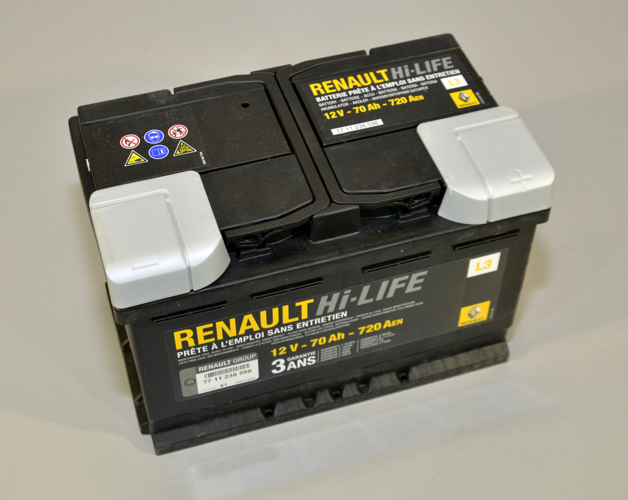 Акумулятор L3 70AH на Renault Lodgy - Renault (Оригінал) - 7711238598