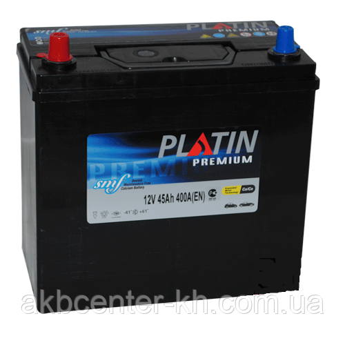 Автомобільний акумулятор PLATIN Premium JP 6CT- 45 Aз 400A L SMF (тонка + адаптор)
